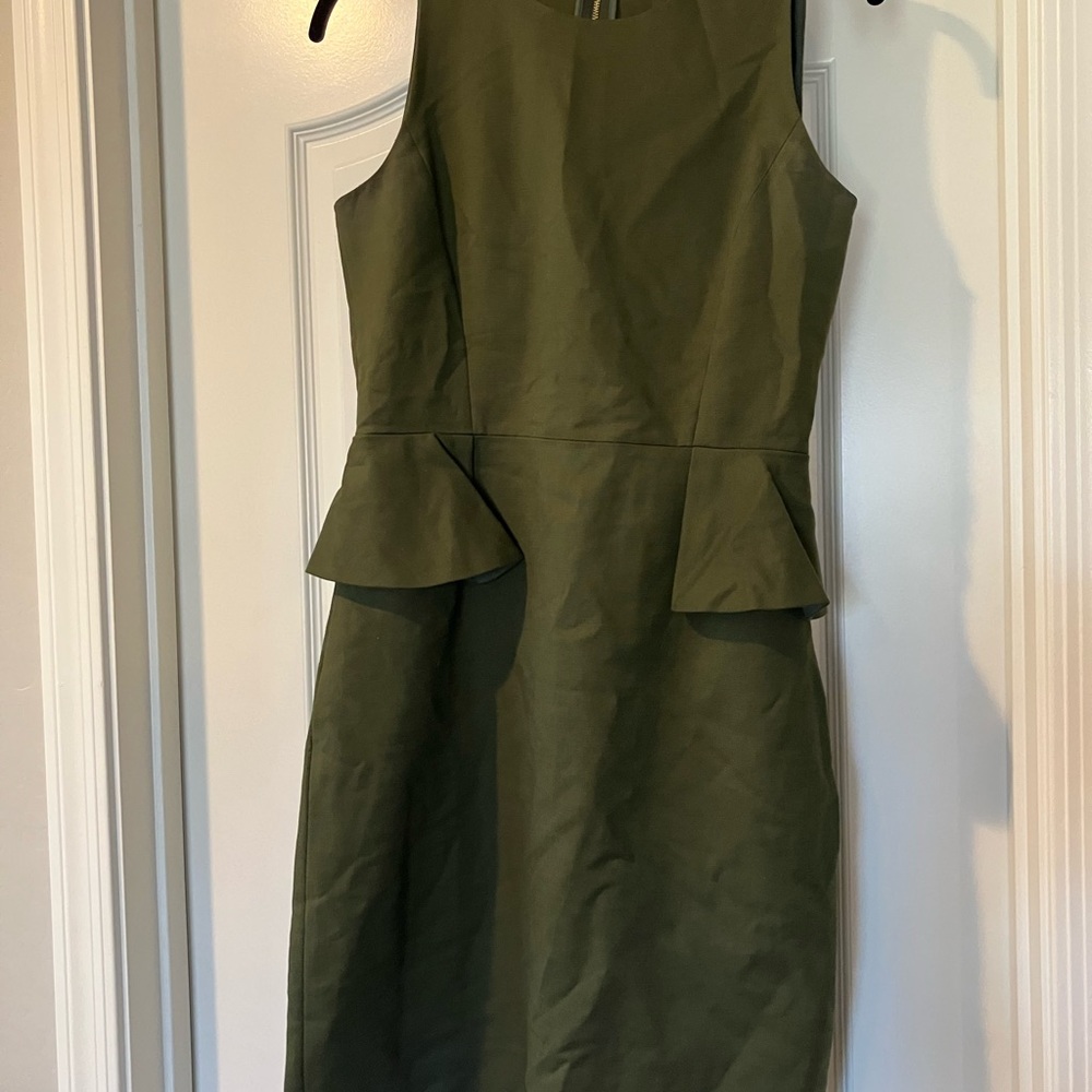 Kate Spade Olive Green Peplum Dress Size 4